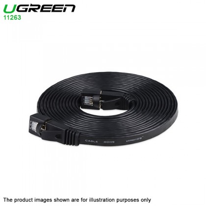 UGreen 5 Meter Flat Ehthernet Cable CAT7 RJ45 Network Patch Cable Flat 2.5G/5G/10Gbps LAN Wire Cable - Sheilded Twisted Pair (STP) For Gaming Server Workstation Hosting